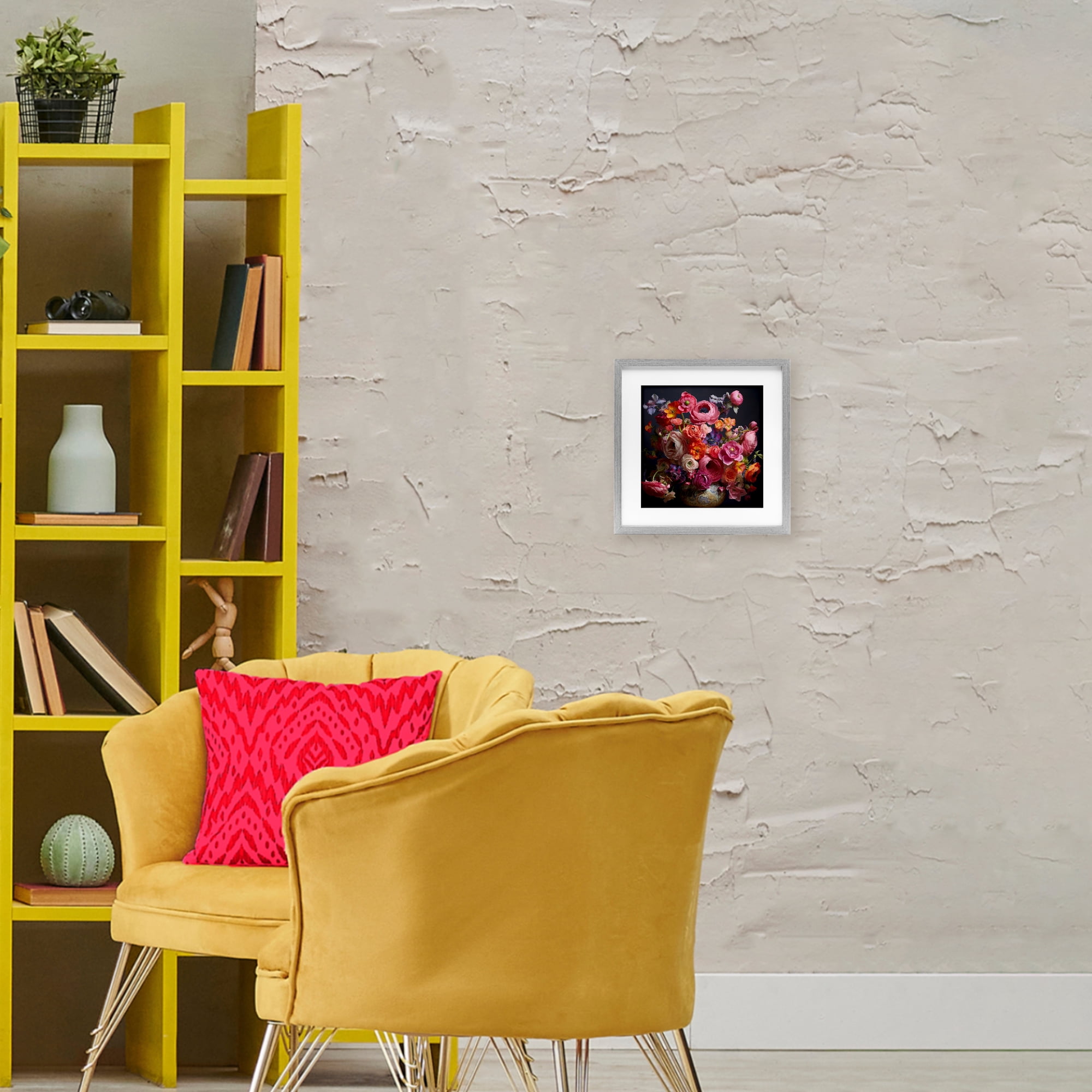 Stupell Industries Harmonious Composition of Florals Gray Framed Print Under Glass, design by Lazar Studio