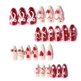 thumbnail image 4 of Uñas postizas adhesivas BMKKOT 24 piezas, almendra roja con corazones para San Valentín, 4 of 8