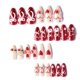 thumbnail image 4 of Uñas postizas adhesivas BMKKOT 24 piezas, almendra roja con corazones para San Valentín, 4 of 8