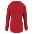 thumbnail image 4 of SwiftWear Women's Quarter-Button Hooded Sweatshirt Oversized Pocket Pullover Tops Soft Stretch Plus Size Hoodie Casual Wear (S-4XL) Red, 4 of 4