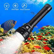 Wurkkos DL40 5000 Lumens Scuba Diving Super Bright Flashlight, 4 Samsung LH351D, Underwater 150M IPX8 Waterproof Torch with 2pcs Rechargeable Battery