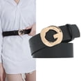 thumbnail image 2 of Cinturón de cuero Zulema Moda mujer faja éteres negro, 2 of 8