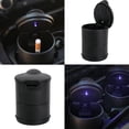 thumbnail image 5 of Cenicero portavasos de plástico negro con tapa y luz LED - Accesorio interior para coche - Autocaravana - Luz LED - Porta cigarrillos - Color, 5 of 5