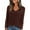 Brown, variant on PRETTYGARDEN Women's Long Sleeve Shirts Ribbed Knit V Neck Tee Dressy Casual Blouses Going Out Tunic Tops Fall Outfits