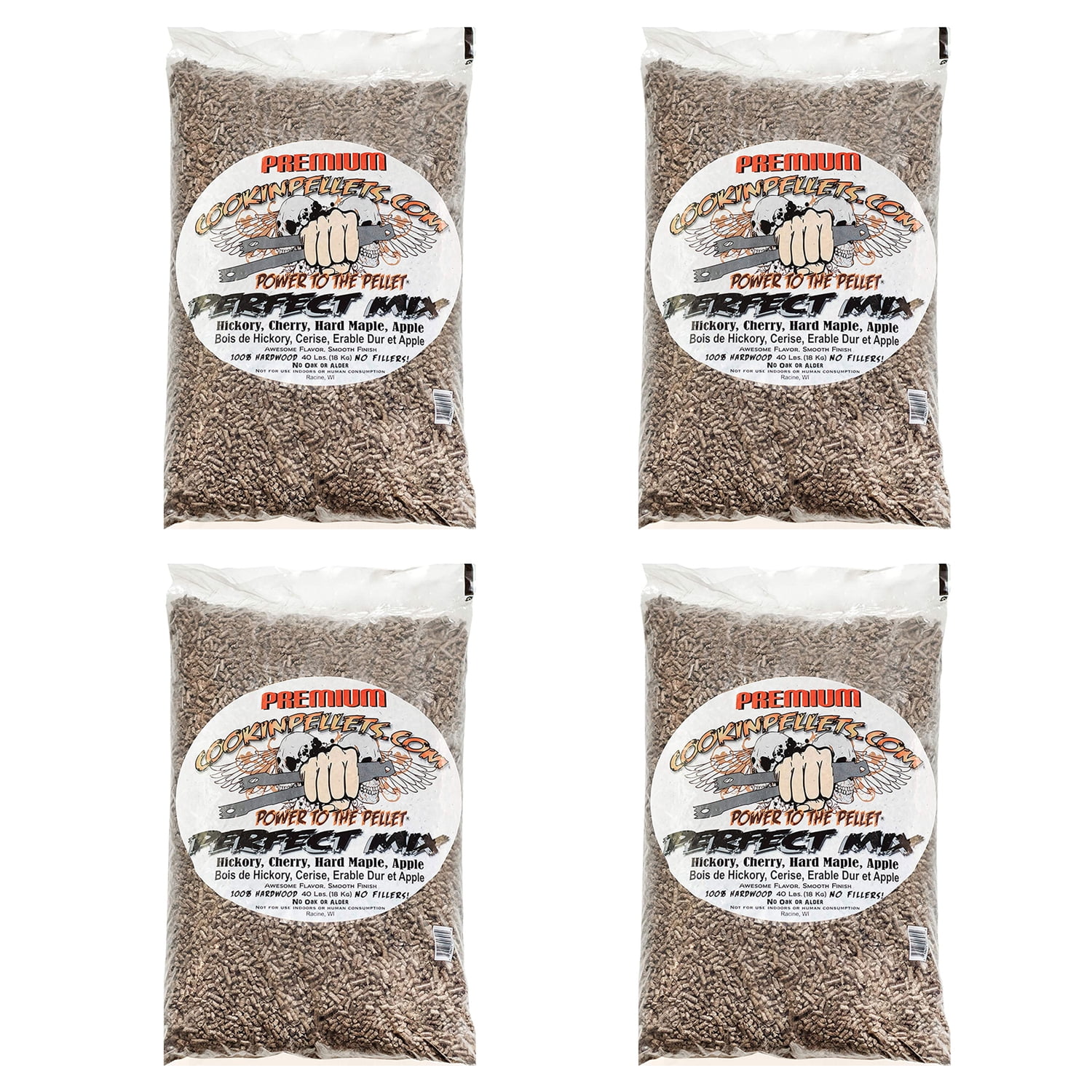 CookinPellets 40 Lb Perfect Mix Hickory,Cherry,Maple,Apple Wood Pellets