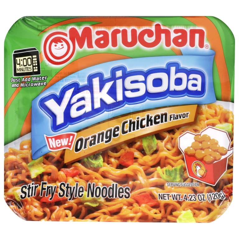 8 pack) Maruchan Yakisoba Orange Chicken Flavor Noodles, 4.23 oz