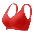 thumbnail image 1 of Yammkia Sports Bra with Padding Womens' Sports Bra Longline Wirefree Padded with Medium Support (Red,L), 1 of 5
