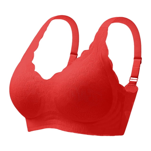 Yammkia Sports Bra with Padding Womens' Sports Bra Longline Wirefree Padded with Medium Support (Red,L)