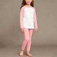 thumbnail image 2 of BLCHUNen Clothes for Girls Crew Neck Color Block Long Sleeve Tops Elastic Waist Fitting Pants Fall Casual Loungewear Set,150,Pink, 2 of 5