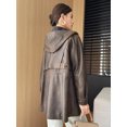 thumbnail image 5 of Gabardina de piel de oveja con capucha de longitud media para mujer 2024 Tendencia Chaqueta de cuero genuino vintage de alta gama Otoño Invierno, 5 of 5