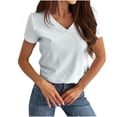 thumbnail image 2 of ATENAR T Shirts for Women Loose Summer Tops for Women Short Sleeve Tee White S, 2 of 8