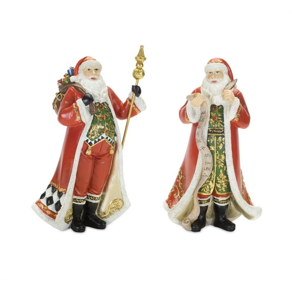 Santa (Set of 2) 7.75"H Resin
