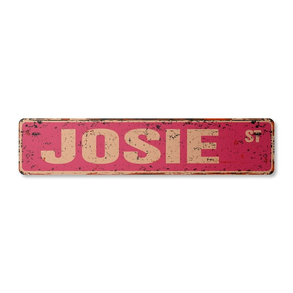 JOSIE Vintage Plastic Street Sign Childrens Name Room Sign | Indoor/Outdoor |  18" Wide