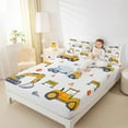 thumbnail image 4 of Manfei Yellow Bulldozer Excavator Twin Sheet Sets,Equipped Truck Twin Fitted Sheet,Concrete Mixer Truck Flat Sheet,Microfiber Bedroom Decor,3pcs, 4 of 7