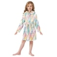 thumbnail image 6 of FORMRS Niños Bathrobe Unisex Hooded Robe Soft Plush Pajamas Sleepwear, Size 2-3T, Colorful Geometric, 6 of 7