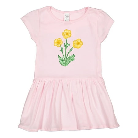 

Inktastic Yellow Buttercup Flowers Gift Toddler Girl Dress