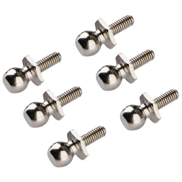 6 Piezas de Tornillos Esférica Plateados Repuestos para 1:10 HSP RC Modelo Coche Camión Accesorios Hugo Tornillo de cabeza esférica RC