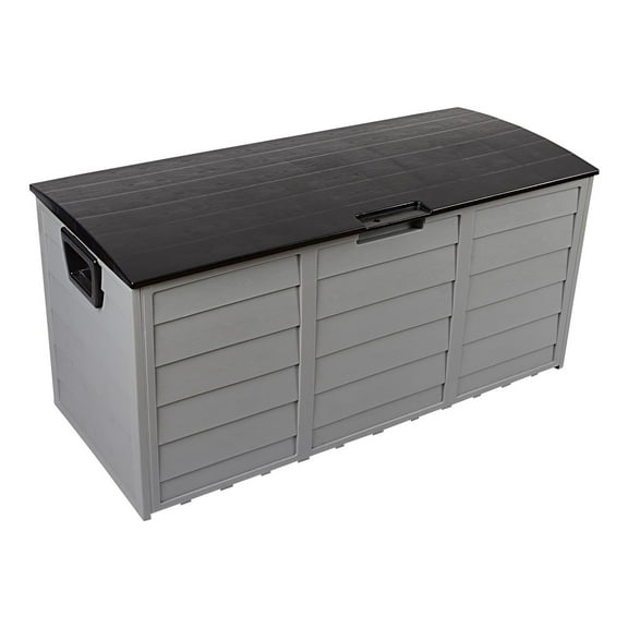 SalonMore 75gal 260L Outdoor Garden Plastic Storage Deck Box Backyard Lockable Seat Black