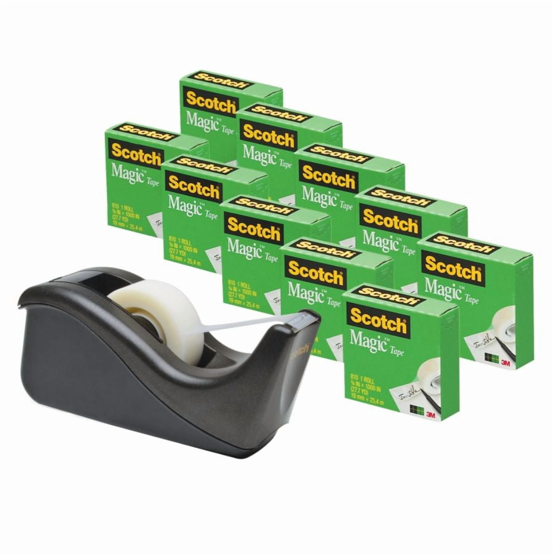 Scotch® Magic™ Invisible Tape 810 With C-60 Dispenser, 3/4" x 1,000", Pack Of 10 Tape Rolls
