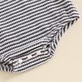 thumbnail image 5 of Newborn Baby Girl Boy Fall Outfits Waffle Striped Sweatshirt Romper Long Sleeve Bubble Bodysuit Cute Clothes, 5 of 7