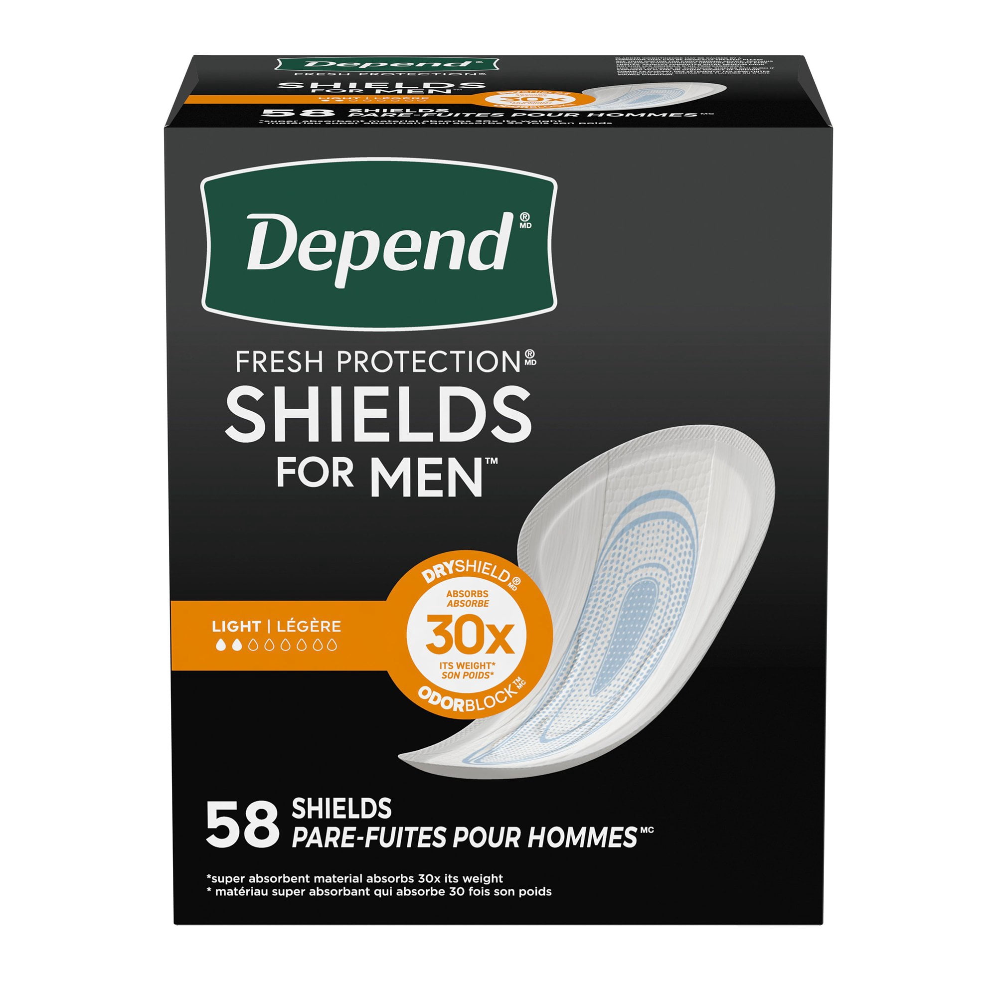 Depend Guards for Men Male Incontinent Pad Cup-Like Shape
