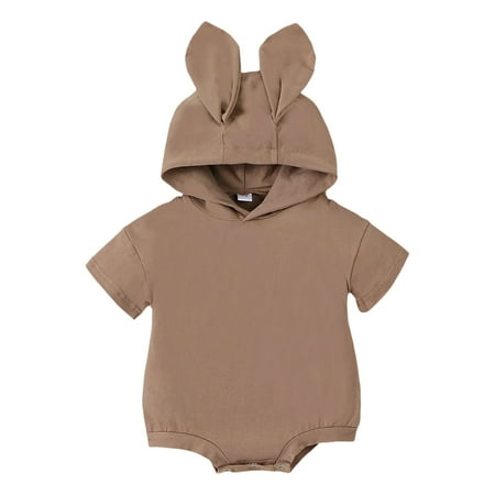 

Baby Boys Girls Long Sleeve Solid Easter Rabbit Ear Romper Kids Clothes 2024 Fashion