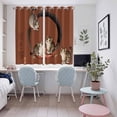 thumbnail image 5 of Brown Red Cute Cat Kitchen Curtains 72 Inch Length, Modern Art Grommet Top Bedroom Living Room Curtains, Light Filtering Cafe Curtain Drapes 2 Panels Set 104''x72'', 5 of 9