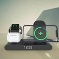 thumbnail image 1 of Soporte para teléfono de coche, soporte para teléfono, reloj, 15 W, 3 en 1, cargador inalámbrico vertical, apto para teléfono móvil, reloj, auriculares, cargador de plástico 3 en 1., 1 of 9