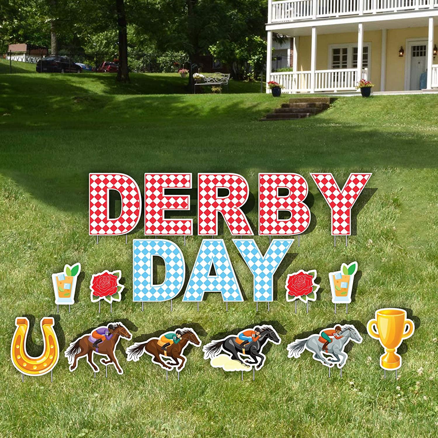 Derby Day Yard Decoration Set, Kentucky Horse Racing Yard Decorations
