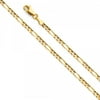 14K Gold 3.1mm Figaro 3+1 Concave Chain : 18"