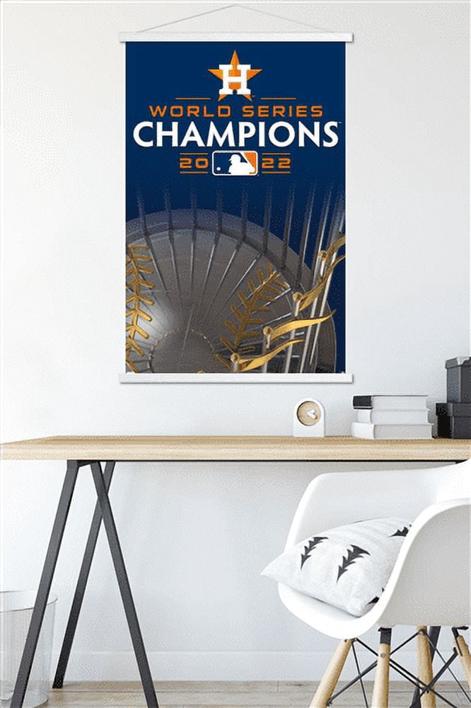 MLB Houston Astros - 2022 World Series Team Logo Wall Poster with Magnetic Frame, 22.375" x 34"