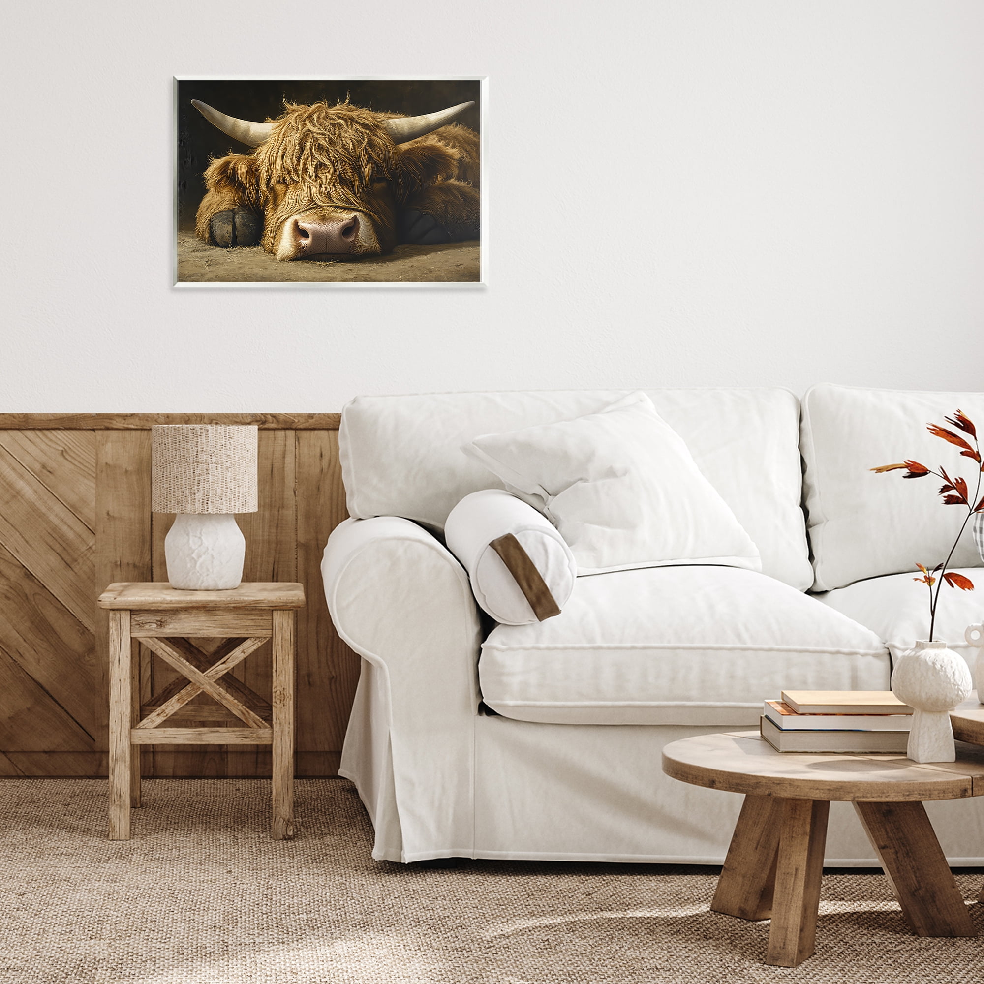 Stupell Industries Sleeping Highland Cow & Hoof Wall Plaque Art, design by The Wands Want
