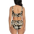 thumbnail image 3 of Wukai Retro Hydrangeas Women's Bikini Set Two Piece,wimsuit High Waisted V Neck Twist Front Adjustable Spaghetti Straps Bathing Suit-XX-Large, 3 of 7
