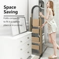 thumbnail image 2 of Lightweight Aluminum 4 Step Ladder Folding Step Stool Stepladders with Anti-Slip and Wide Pedal for Home and Kitchen Use Space Saving (Brown Gold)…, 2 of 2