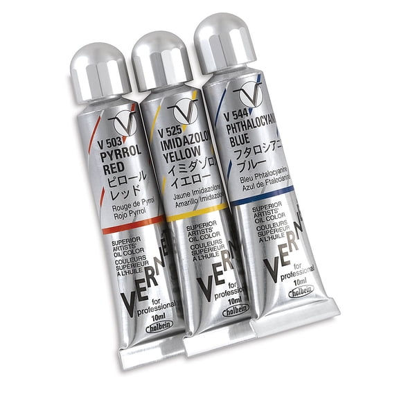 Holbein Vernét Superior Artists' Oil Colors - Set of 3, Sampler Set, 10 ml Tubes