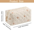thumbnail image 5 of Soda Candy Quilted Makeup Bag Travel Toiletry Bag for Women Cute Floral Flowers Cosmetic Bag Cotton Makeup Pouch Zipper Portable Storage Small Travel Bag Pencil Bag, 5 of 7