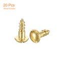 thumbnail image 3 of Uxcell Wood Screws M4 x 12mm Slotted Round Head Brass Self-Tapping Screw WoodWorking Screw 20 Pack, 3 of 6