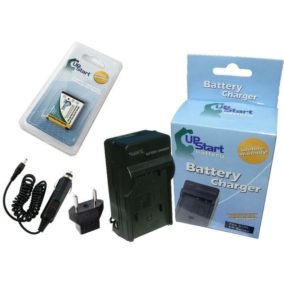 Casio Exilim EX-S5 Battery and Charger with Car Plug and EU Adapter - Replacement for Casio NP-80, NP-82 Digital Camera Batteries and Chargers (800mAh, 3.7V, Lithium-Ion)