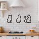 thumbnail image 4 of 3 piezas de arte de pared de metal con diseño de gatos, letrero de alambre para decoración de pared para cocina, restaurante, tienda, accesorios de decoración, negro, negro, 4 of 5