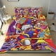 thumbnail image 1 of El Asombroso Circo Digital Conjunto de sábanas temático, trío de piezas, cómodo y amigable con la piel, diseño único, regalo de decoración para el hogar para familiares, amigos y fans,135X200cm, 1 of 6