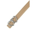 thumbnail image 2 of INSPIRE CHIC Women Reversible Faux Leather Belts, 0.9" Width Belt with Metal Double Hearts Ring Buckle Waistband for Dress 43.3x0.9"(LxW) Khaki, 2 of 6