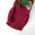 thumbnail image 2 of Ticikt Little/Big Boys' Long Sleeve Button Down Solod Cotton Casual Dress Shirt,Color:Red,Size:9-10 Years, 2 of 3