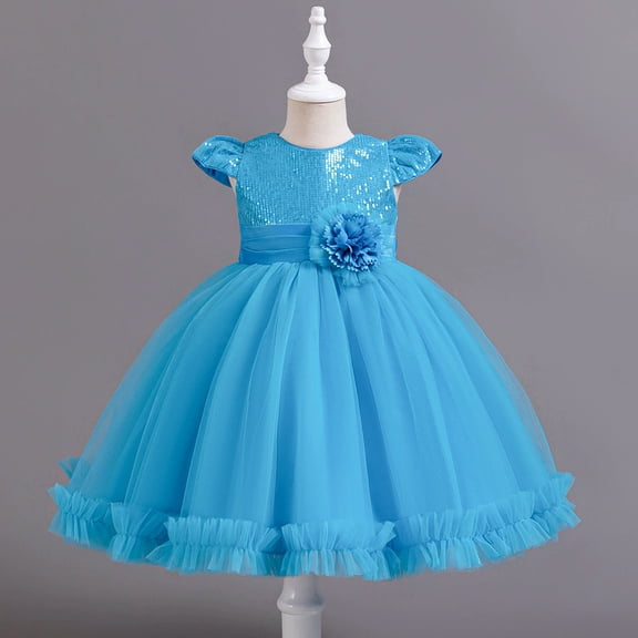 AJZIOJIRO Kids Toddler Flower Girls Vintage Floral Boho Lace Maxi Dress Baby Wedding Princess Party Communion Evening Formal Dance Gown 2-10Y