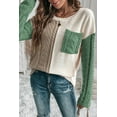 thumbnail image 4 of Women's Vineyard Green Colorblock Drop Shoulder Sweater with Patched Pockets - [ZhiHiMeRi] | (US 12-14)L, 4 of 7