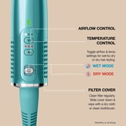 Shark Glossi 2-in-1 Hair Styling Tool & Air Glosser, Hot Tool, Blow Dryer, Wet-to-Dry Styling, 120 Volts, HT302TL Teal