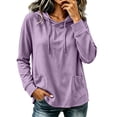 thumbnail image 6 of Purple Sweatshirt for Women Hoodies Pullover Casual Thin Sweatshirts with Pockets Loose Fit Long Sleeve Hoody Sweatshirt, 6 of 6