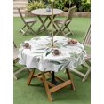 thumbnail image 5 of Outdoor Tablecloth with Umbrella Hole Zipper Spring Botanical Round Tablecloth 54" Waterproof Outside Table Cloth Watercolor Floral Leaves Sage Green Patio Table Cover Tablecloths for Picnic Party, 5 of 8