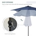 thumbnail image 4 of Outsunny 9' x 7' Solar Umbrella, Patio Umbrella with LED Lights, Blue, 4 of 9