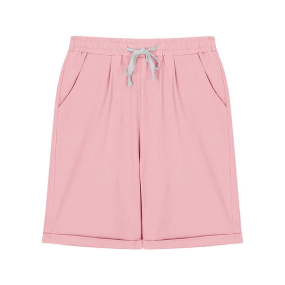 Big Girls Long Shorts Girls Bermuda Shorts Casual High Elastic Waisted Short Pants Drawstring Loose Pockets Sweat Shorts Summer