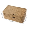 thumbnail image 4 of BESTYASH Wicker Boxes with Lids Light Yellow Seaweed Woven Basket 1Set, 4 of 6